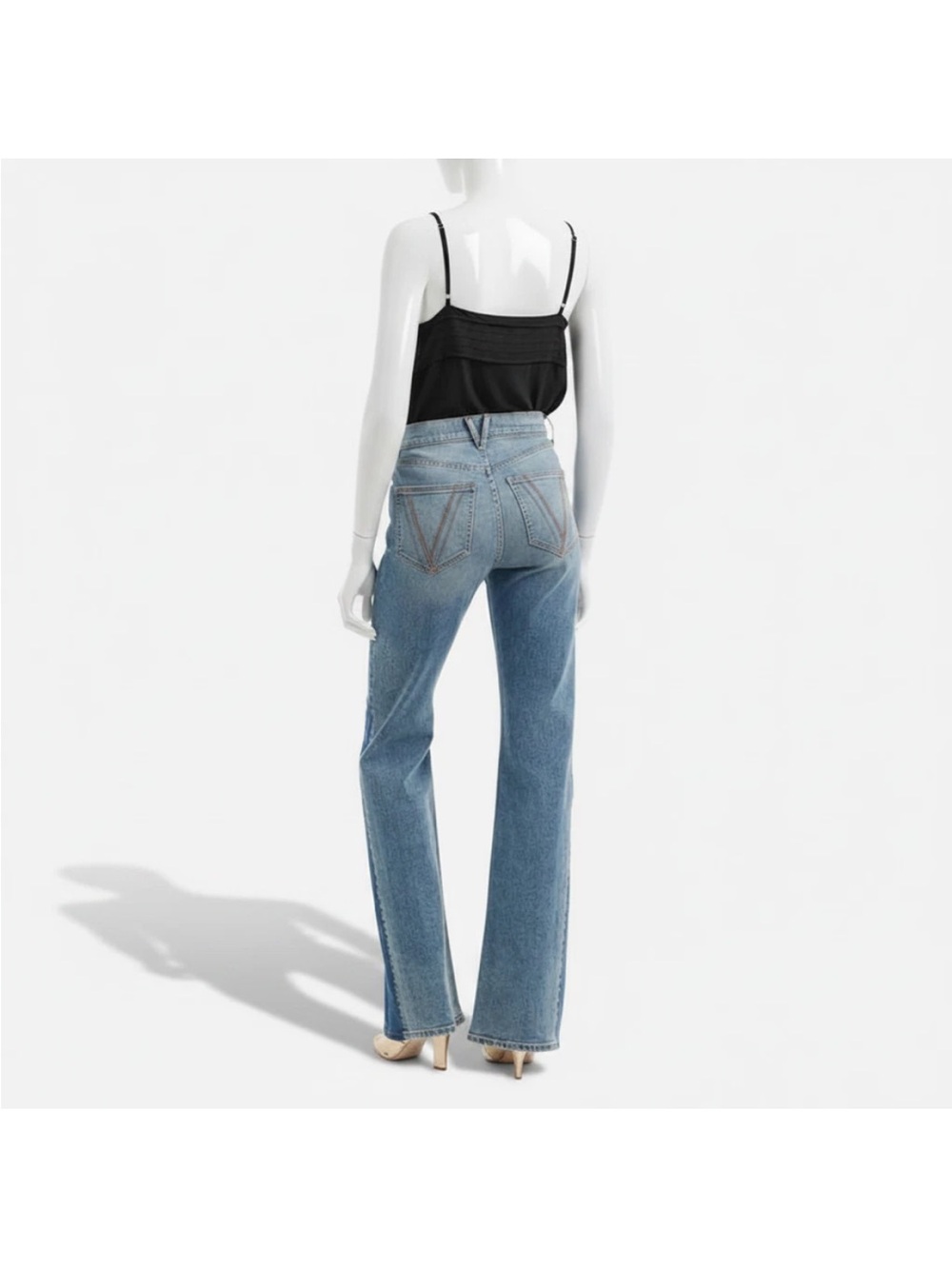 NWOT Veronica Beard Beverly High Waist Skinny Flare Jeans in Ripple Dust
